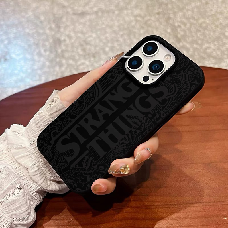 พร้อมส่ง❤️เคสไอโฟน11 เปลือกซิลิโคน กันตก Stranger Things Black Case For iPhone 16 Pro Max 12 13 14 15 16 Pro 7+ 8Plus - รูปที่ 2