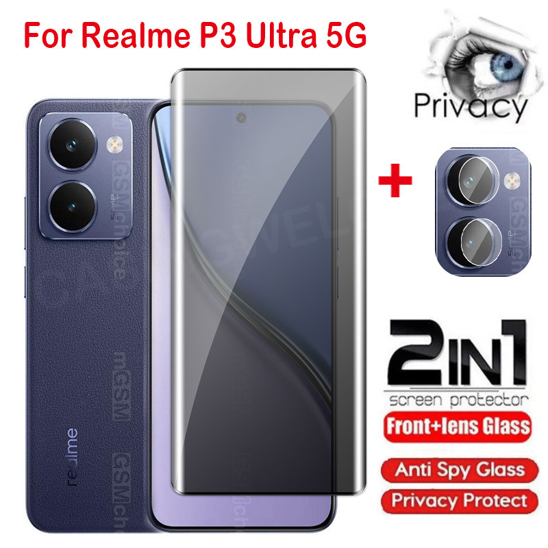 Spyproof ป้องกันหน้าจอสําหรับ Realme P3 Ultra Realme P3 Ultra P3Ultra 5G 2025 Full โค้งความเป็นส่วนต