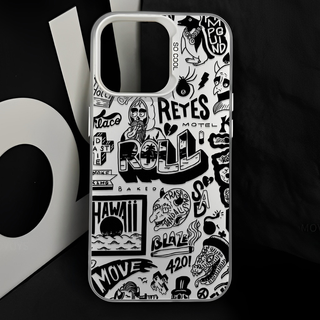 เคสโทรศัพท์ลายกราฟฟิตี้ปีศาจสุดเท่ ระดับพรีเมียม For iPhone 13 11 12 14 15 16 Pro MAX 14 15 16 Plus XR XS MAX 7Plus CASE