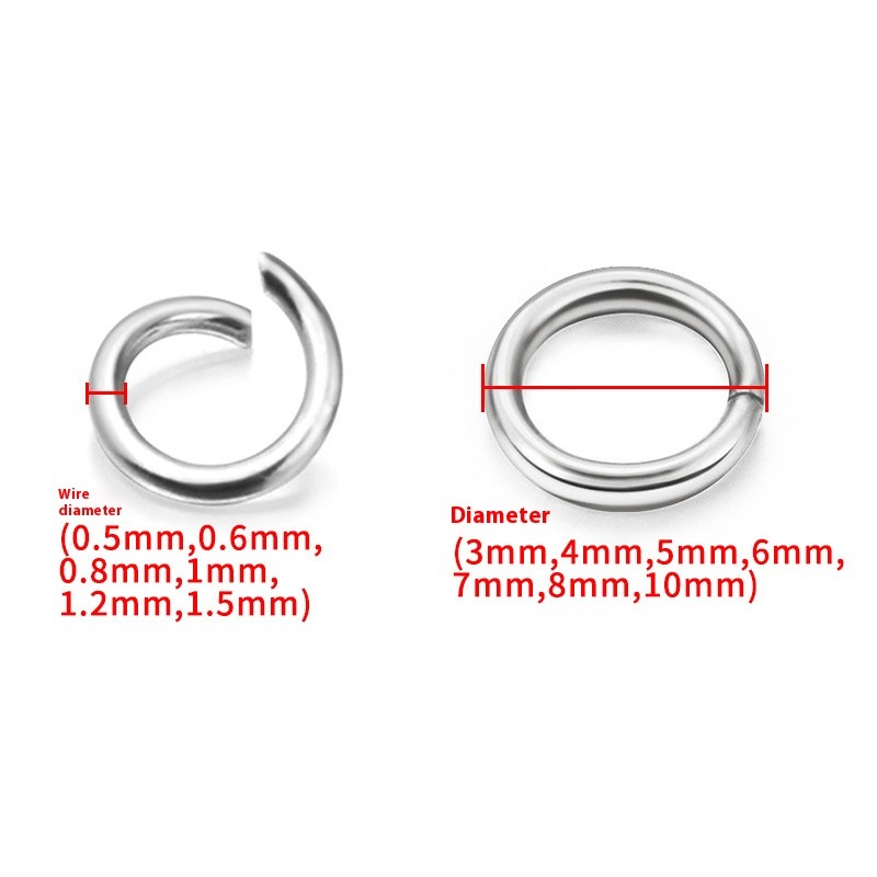 สร้อยคอและสร้อยข้อมือสแตนเลส เปิดแหวนไม่ขัด ทำด้วยมือ พร้อมโซ่และอุปกรณ์เชื่อมต่อ - รูปที่ 5