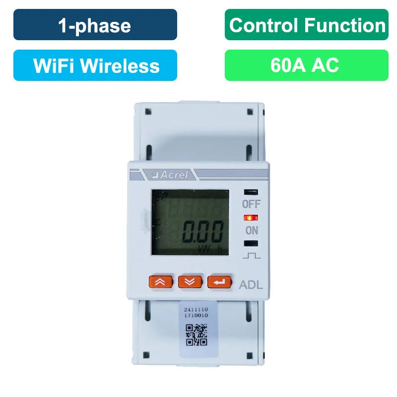 Acral ADL200-NK/WF 1-Phase Prepaid Energy Meter โหลด/ควบคุมเวลาและการสื่อสาร Wifi สําหรับระบบตรวจสอบ