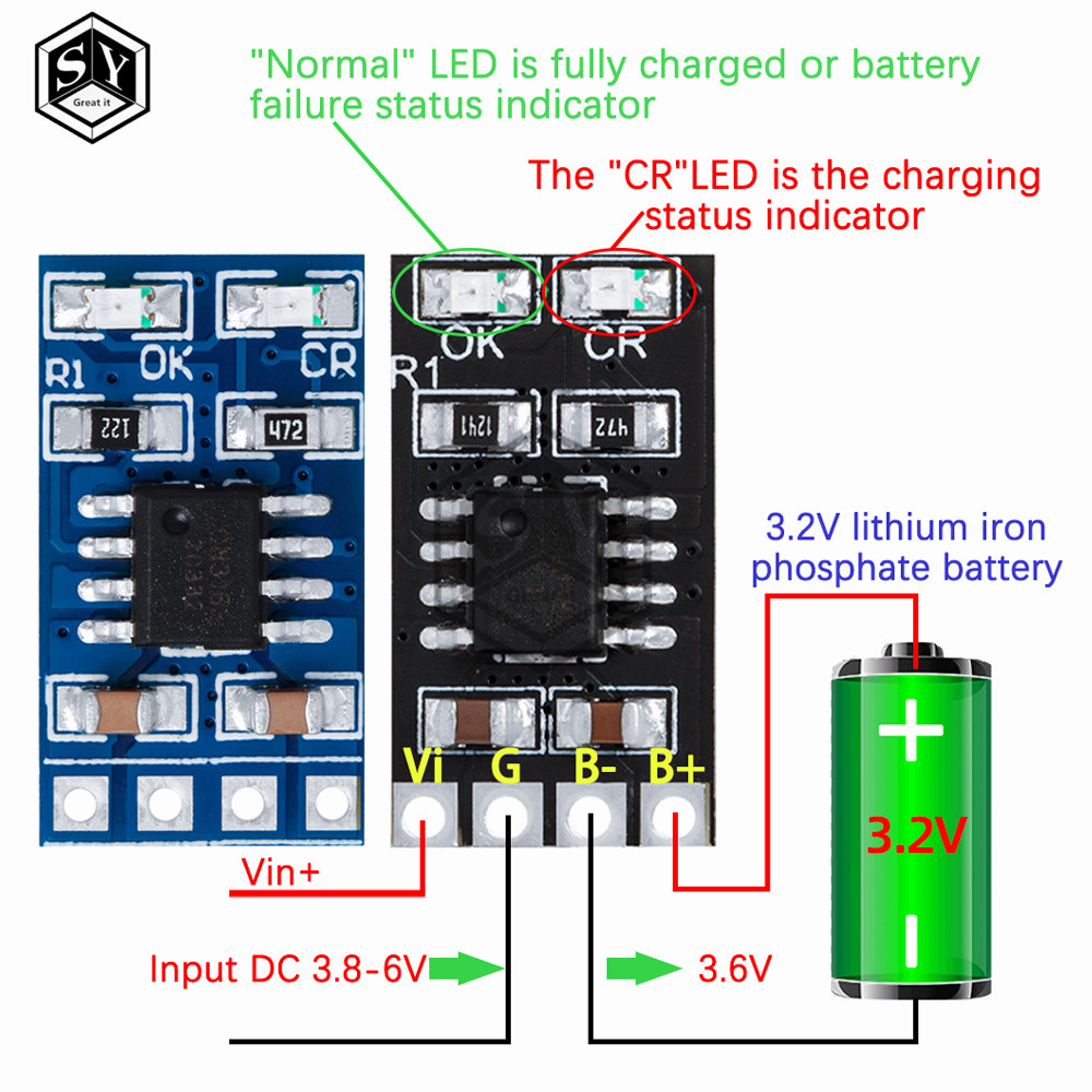 MPPT คอนโทรลเลอร์ชาร์จพลังงานแสงอาทิตย์ 1A 3.2v 3.7V 18650 LiPo Li-ion แบตเตอรี่ลิเธียมโมดูลชาร์จ SD05CRMA แผงพลังงานแสงอาทิตย์แบตเตอรี่ชาร์จ