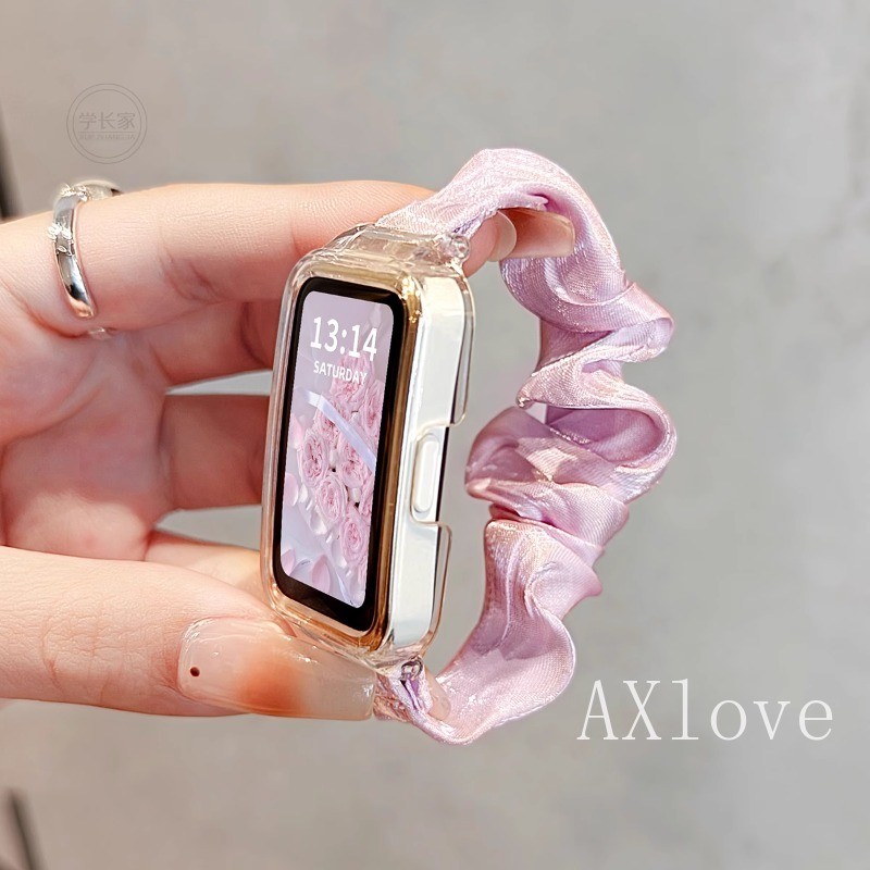 เคสใส + สายรัดห่วงไนลอนสําหรับ หัวเว่ย วงดนตรี 10 9 8 7 6มือโปร สร้อยข้อมือที่สะดวกสบายสําหรับ ให้เกียรติ วงดนตรี 9 7 6 สายรัดข้อมืออุป