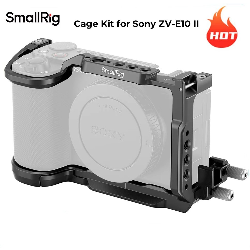 SmallRig Cage Kit สําหรับ Sony ZV-E10 II พร้อม Arca-Swiss Quick Release Plate สําหรับ DJI RS 2 / RSC