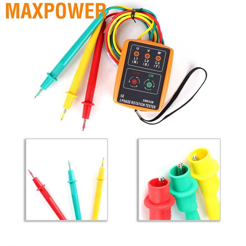 Maxpower เครื่องทดสอบลำดับแบบพกพา SM-852B 3-phase 60V-600V AC Order Order Order Indation ตัวบ่งชี้ 2