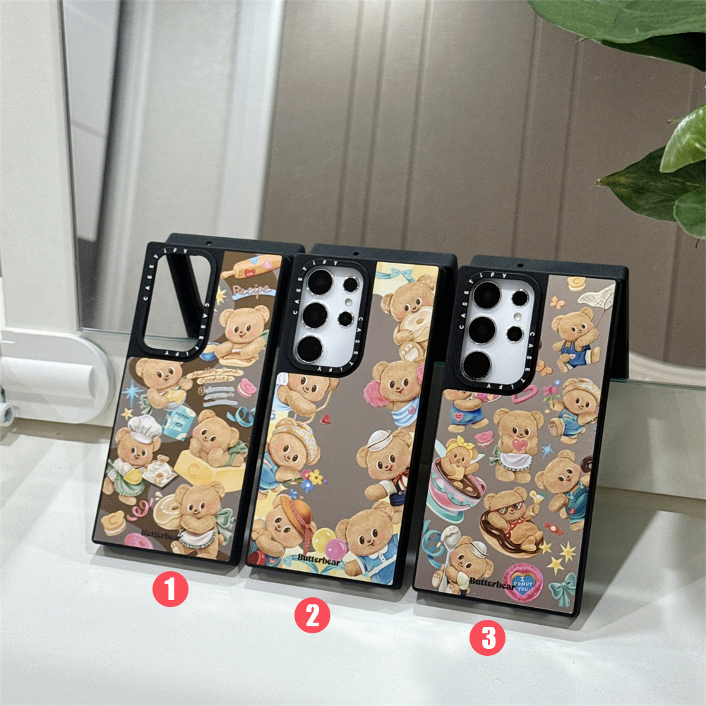 Butter Brown Bear รวมทุกอย่างป้องกันกรณีสําหรับ Samsung S25Ultra Plus S23 S24 + Ultra 5G Full Encirclement ความคิดสร้างสรรค์ปลอกสําหรับ Samsung Galaxy Drop-proof ฝาครอบ