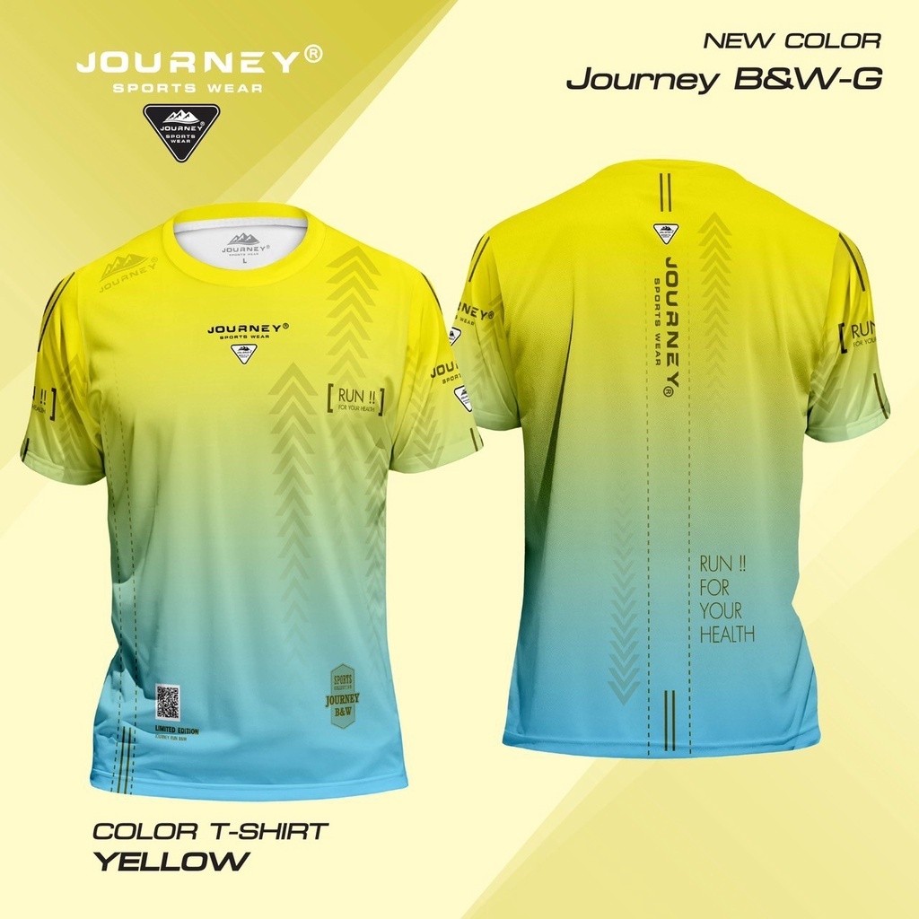 เสื้อยืดกีฬา Jerey Journey สำหรับชายและหญิง น้ำหนักเบา พิมพ์ลาย สำหรับการวิ่งและการออกกำลังกาย
