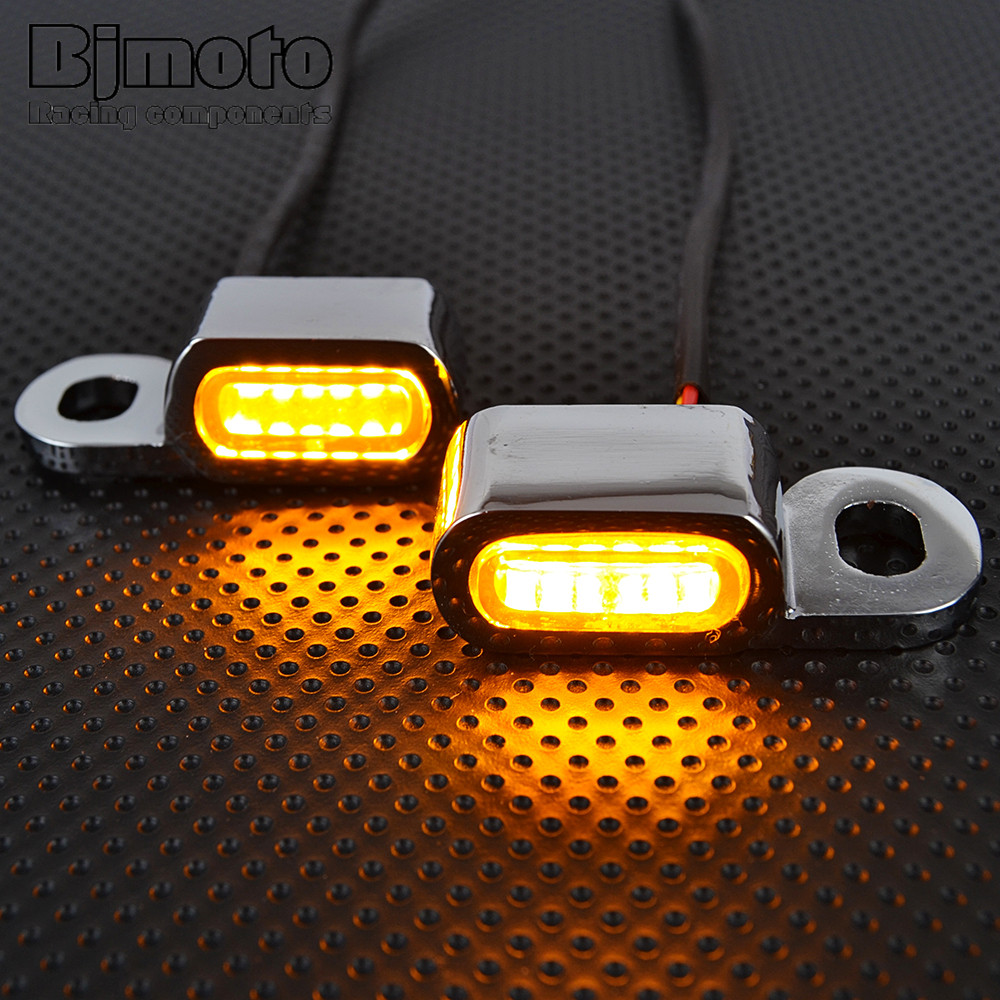 รถจักรยานยนต์ Mini LED ไฟเลี้ยวไฟ Handlebar Blinker ไฟแสดงสถานะโคมไฟสําหรับ Harley Davidson Touring อุปกรณ์เสริม