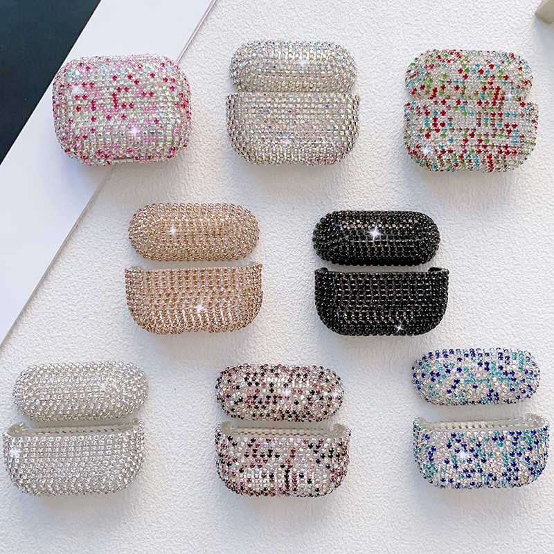 Airpods 4 (2024) น่ารัก 3D เพชรโลหะ glitter bling หูฟังไร้สายบลูทูธปกแข็งสําหรับ Apple AirPods 4 1 2 air pods 2 3 PRO กรณีชุดหูฟัง