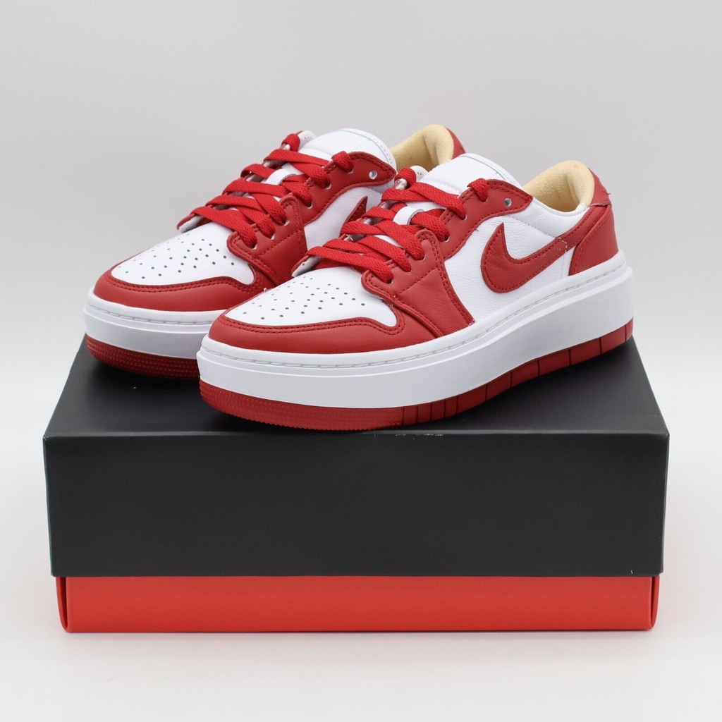 ใหม่ DH7004-116 Nike Air Jordan 1 Low Elevate Fire สีแดง