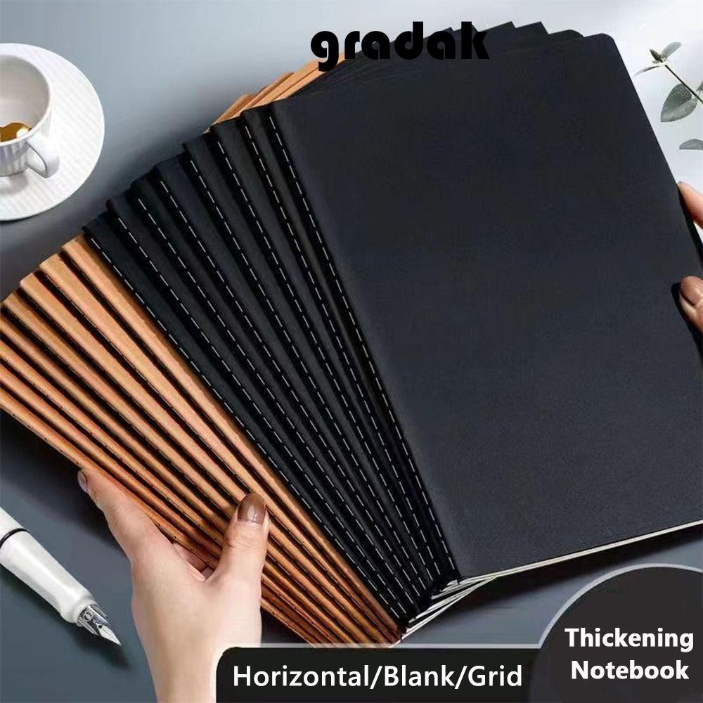 สมุดไดอารี่ GRADAK, ปกคราฟท์ A4/A5/B5 โน๊ตบุ๊ค, ตารางแบบพกพา/Lined/Blank Sketchbook ของขวัญ