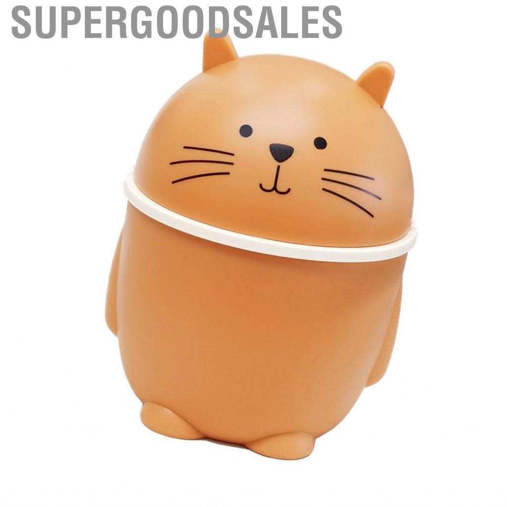 Supergoodsales ถังขยะตั้งโต๊ะขนาดเล็กตะกร้าขยะสามารถทำความสะอาดง่ายพลาสติกอเนกประสงค์พร้อมฝาปิดสำหรับเคาน์เตอร์บ้าน