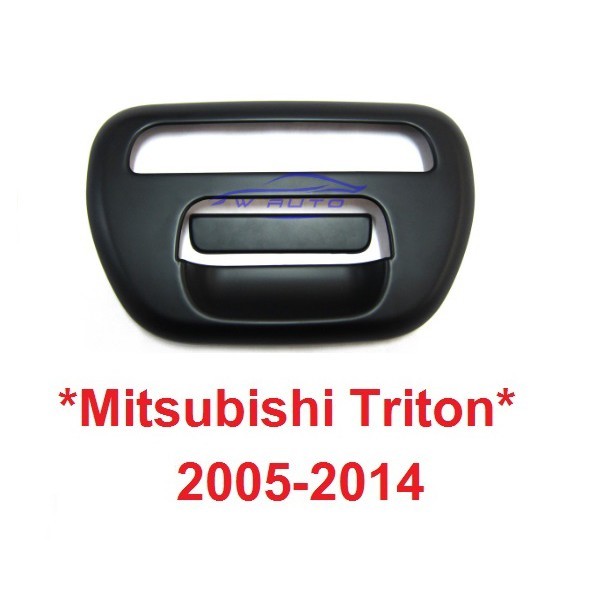 แบบแปะ ดำด้าน ครอบมือเปิดท้าย MITSUBISHI TRITON L200 2005 - 2015 มือดึงท้าย มิตซูบิชิ ไทรทัน ไตรตั้น ครอบเบ้าท้าย ฝาท้าย
