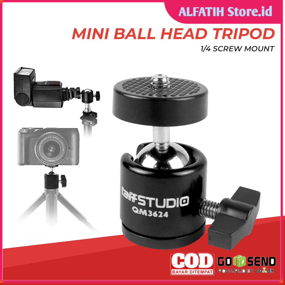 TaffiSTUDIO มินิหัวบอลขาตั้งกล้องกล้อง DSLR 360 หมุน 1/4 - QM3624 - OMCSGGBK