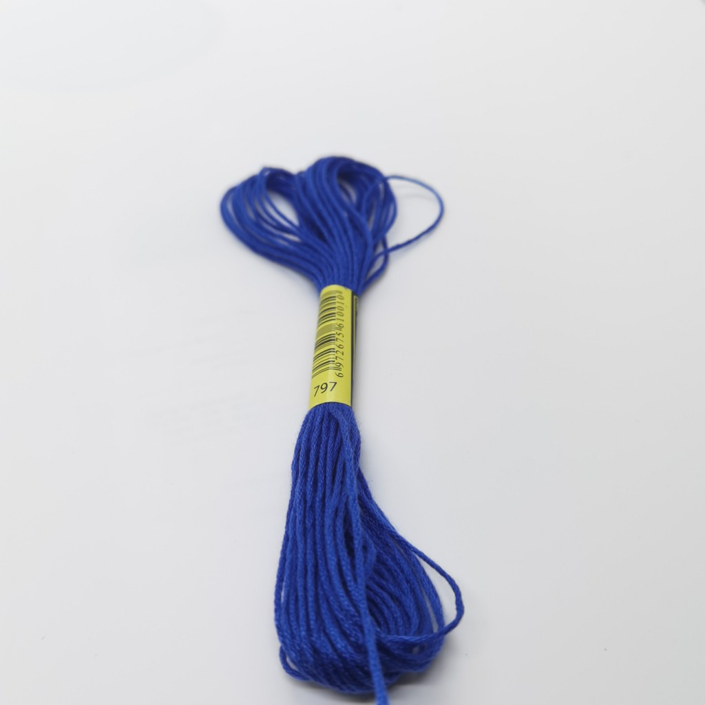 6 Skeins DMC 797 798 799 800 801 ด้ายปักครอสติสพรีเมี่ยมสีรุ้งเย็บปักถักร้อยด้ายไหมขัดฟัน