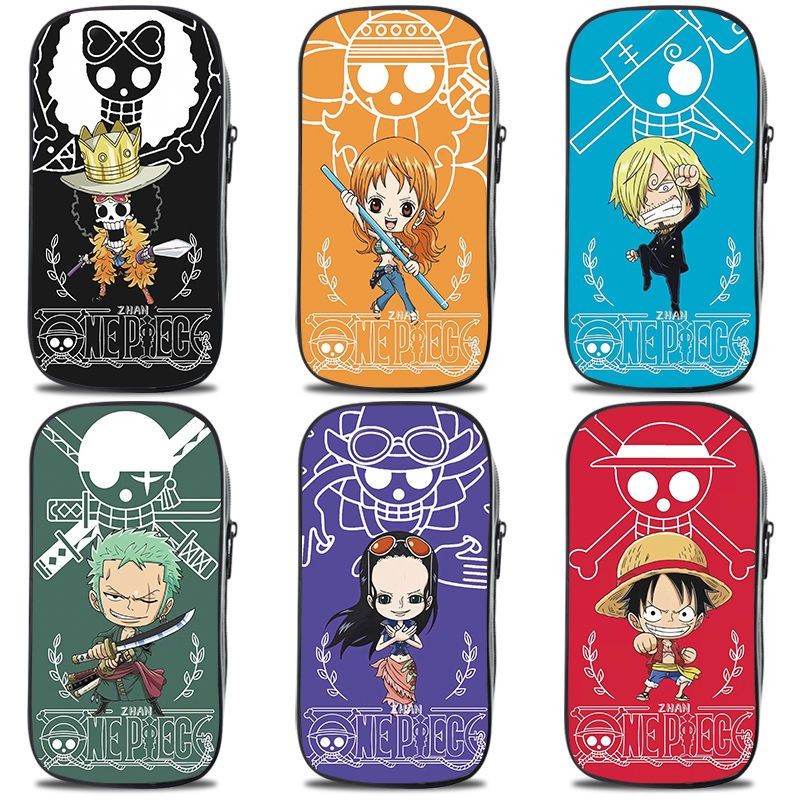 One Piece Luffy Zoro กล่องดินสอผ้าใบหลายชั้น ความจุขนาดใหญ่ รุ่นใหม่
