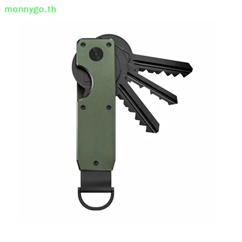 Monnygo New Key Organizer - กระเป๋ากุญแจโลหะขนาดกะทัดรัด Minimalist นวัตกรรม Key Fob สมาร์ทคีย์ Fob ถือ 2-6 คีย์ TH