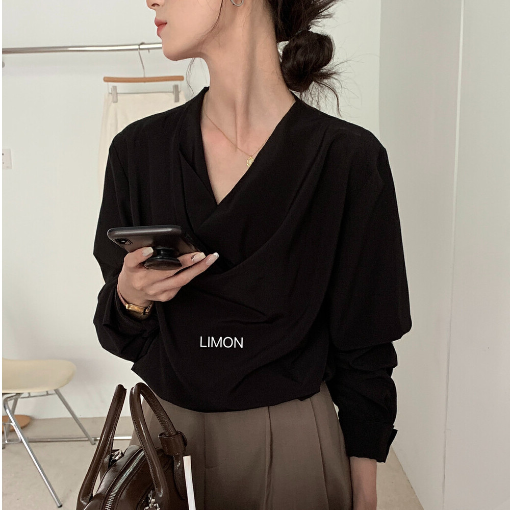 เสื้อเชิ้ตคอตั้งหลวมๆ สำหรับผู้หญิง น้ำหนักเบา ไซส์เล็ก - รูปที่ 5