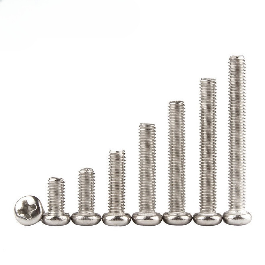 น็อต สกรู หัวกลม หัวแพน แฉก P+ นิกเกิล เกลียวมิล หยาบ/Pan Head Phillip Machine Screw nickel /สกรู JP นิกเกิล หัวกลมแฉก  M1/M1.2/M1.4/M1.6/M2/M2.5/M3/M4/M5/M6 * L2-50mm (ZHX-LD-TH-1) - รูปที่ 5