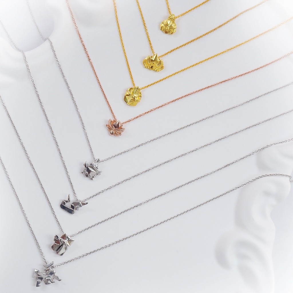 สายสร้อย สร้อยคอ mini พร้อมจี้มงคล PUJA 8 องค์เทพ พระพิฆเนศ พระแม่ลักษมี พระพรหม พระแม่อุมา ท้าวเวสส