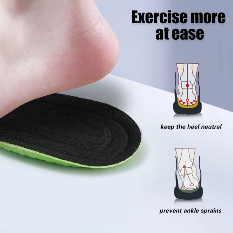 ผู้หญิงผู้ชายระงับกลิ่นกาย Breathable Shock Absorption Insoles ความยืดหยุ่นสูง Arch สนับสนุน Orthopedic นวดเบาะแทรกแผ่นรองเท้า