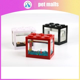 PET MALLS ตู้ปลาขนาดเล็กอะคริลิคใสสร้างบล็อกถังปลาทองตู้ปลาทองตู้ปลาทอง