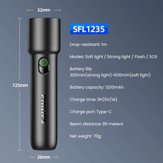 Philips ไฟฉายขนาดเล็ก SFL1235 ชาร์จ USB Type-C