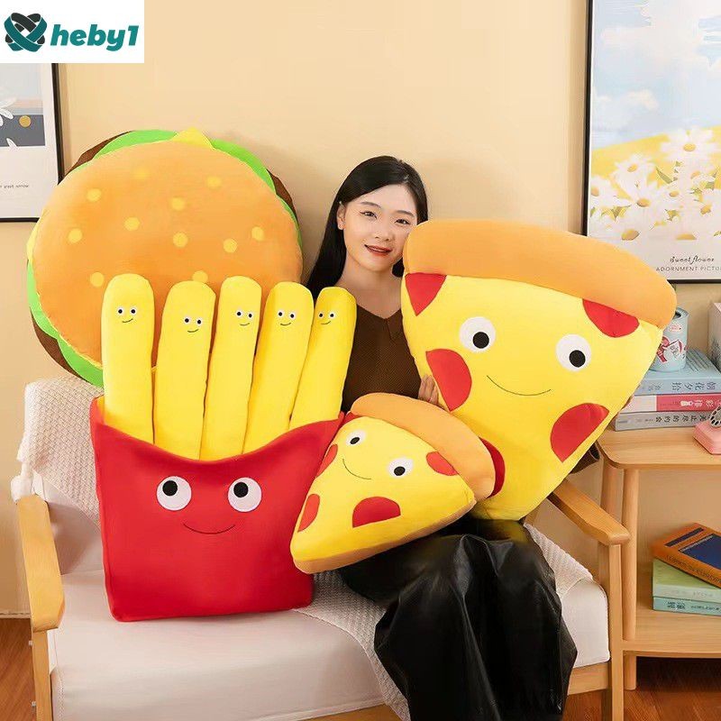 【ลดราคา】 ตุ๊กตาตกแต่งพิซซ่าแฮมเบอร์เกอร์เฟรนช์ฟรายส์สุดน่ารักสำหรับคู่รัก ตุ๊กตาผ้ากำมะหยี่ขนาดเล็กสำหรับเด็กผู้หญิงและเด็กผู้ชาย ของขวัญวันเกิด heby1