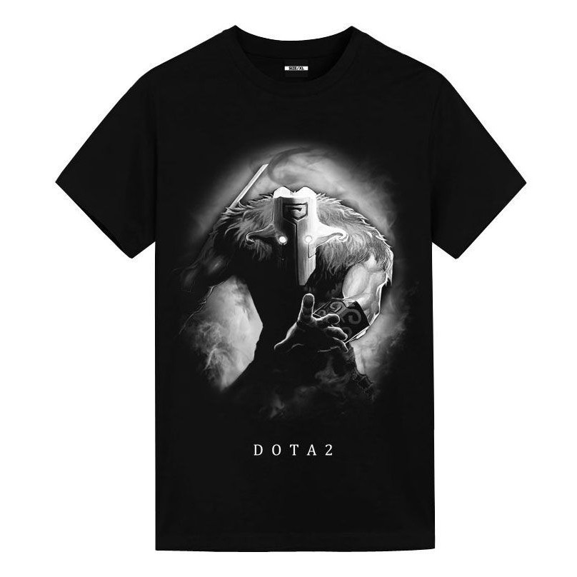 dota2 เสื้อยืดเกม DOTA 2 Juggernaut Shadow Demon สีดําแขนสั้นเสื้อยืดผู้ชายแฟชั่นด้านบนXL