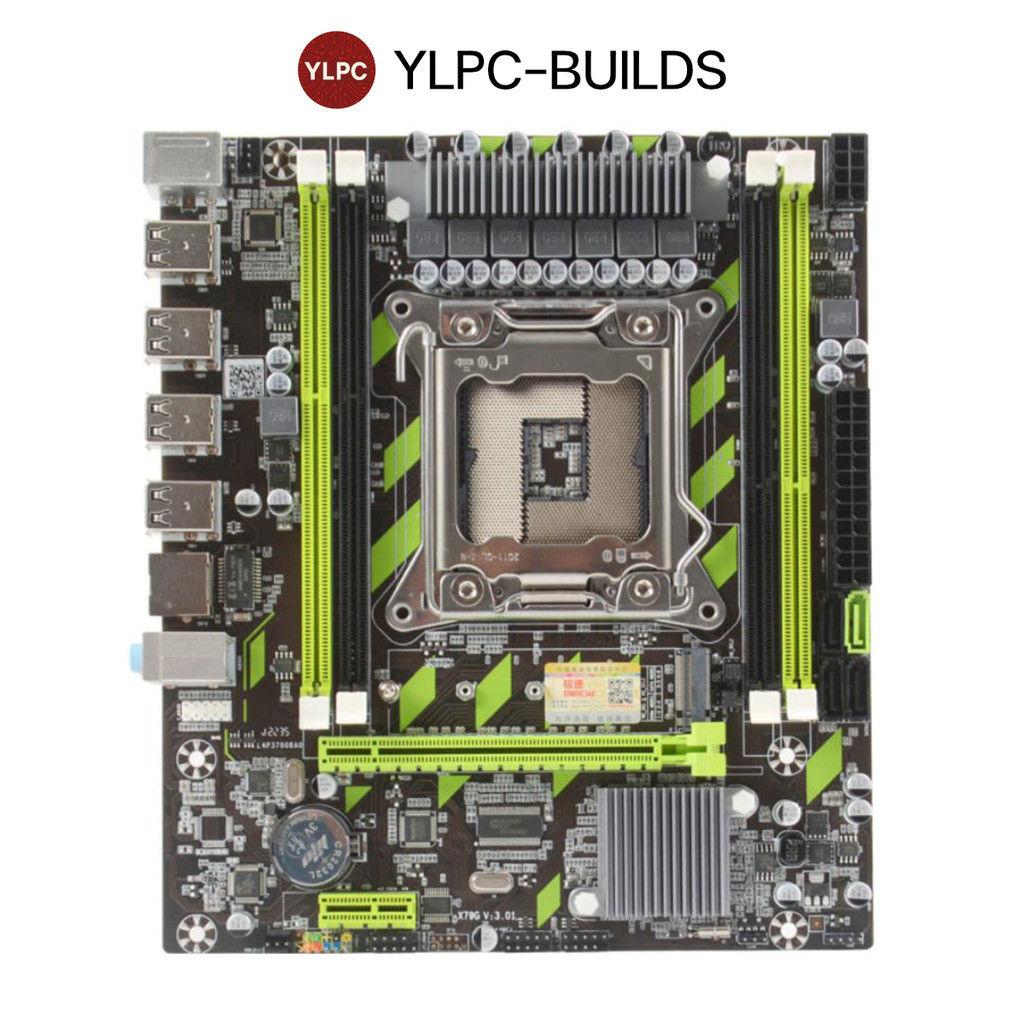 เมนบอร์ด XEON X79 DDR3 ECC ใส่ซีพียู Xeon V1/V2 CPU LGA-2011 รองรับ M.2 NVMe USB2.0 SATA3 Mainboard