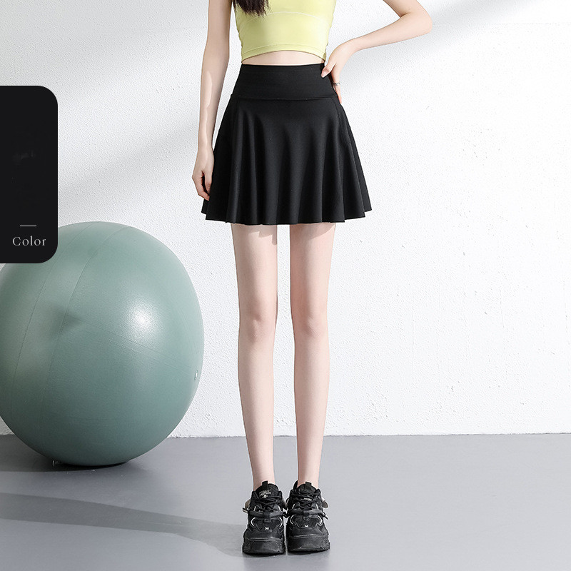 กระโปรงกีฬาผู้หญิงมาใหม่ กระโปรงสั้นเอวสูง จีบ แห้งเร็ว เหมาะสำหรับโยคะ ฟิตเนส และกีฬาอื่นๆ กระโปรงสั้นลำลอง