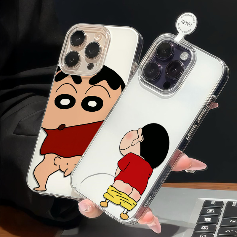 🔥ส่งจากไทย🔥เคสไอโฟน13 For iPhone 11 12 Promax 14 15 16 Pro MAX 14P 15P 16 Plus เคสโทรศัพท์กรอบใสลายชินจังสุดฮารุ่นใหม่