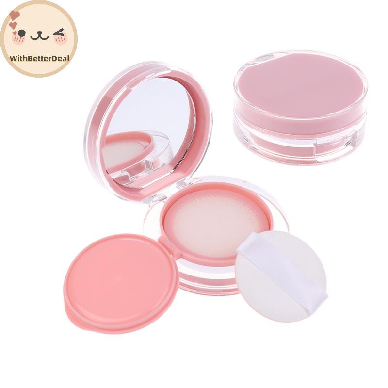 สีชมพู Air Cushion Foundation DIY กล่องพัฟที่ว่างเปล่าพร้อมกระจกสําหรับ BB ครีมคอนเทนเนอร์เครื่องสําอางแต่งหน้า Skin Care TH