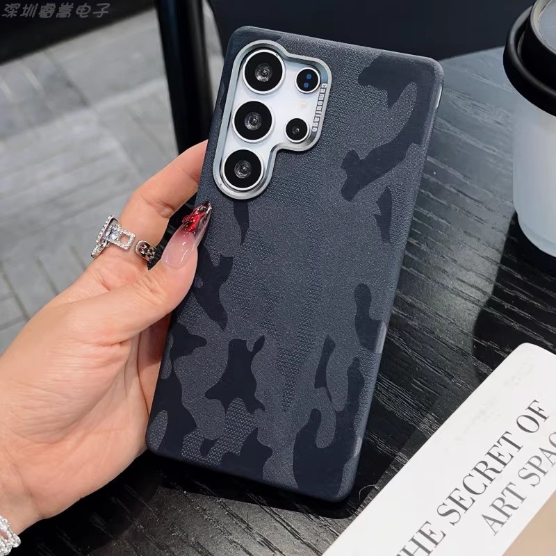 Samsung S25 Ultra S24 Ultra S23 Ultra Magnetic Camouflage ขนสัตว์และผ้าลินิน Denim หนังกันกระแทกเคสโทรศัพท์สําหรับ Galaxy S25 S24 + S23 โลหะแหวนกล้อง - รูปที่ 6