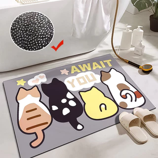 พรมห้องน้ำ แห้งไว มียางกันลื่น เนื้อนุ่ม 40x60 ซม สําหรับห้องน้ํา พรม พรมเช็ดเท้า