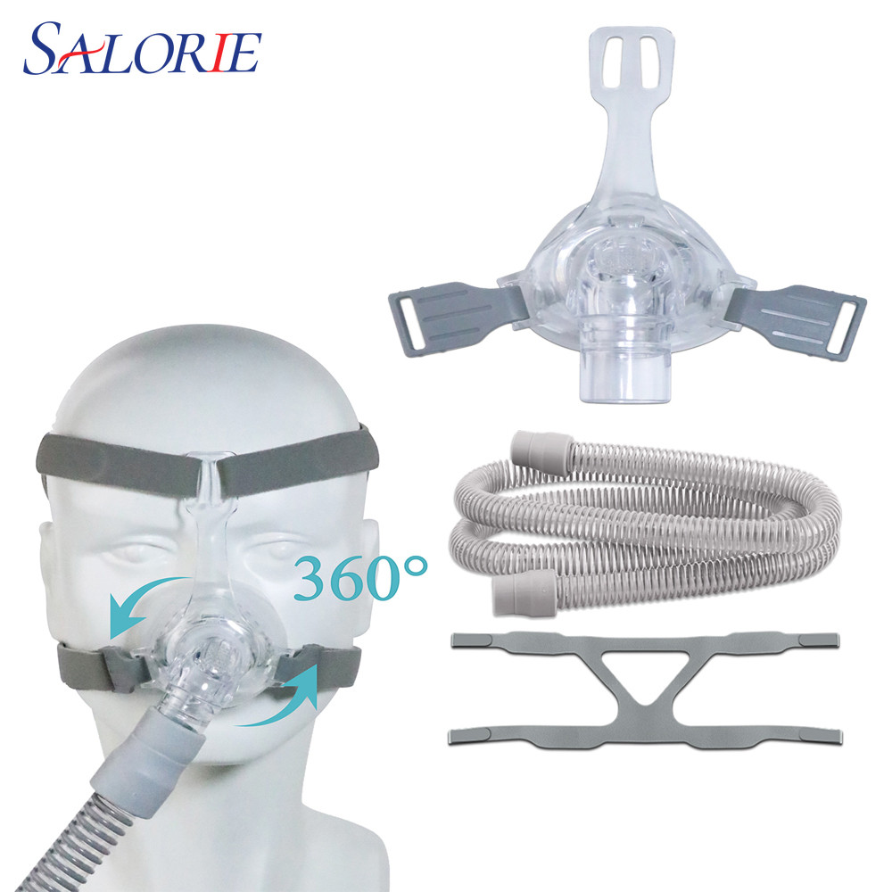 Salorie CPAP หน้ากากจมูกสําหรับใบหน้าพร้อมหลอดหมวกสําหรับอุปกรณ์เสริมเครื่อง CPAP