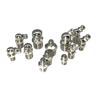 หัวอัดจารบีสแตนเลส ปลอดสนิม แบบตรง 45° 90° เกลียวมิล M6 M8 M10 (304 Stainless Steel Grease Nipple)