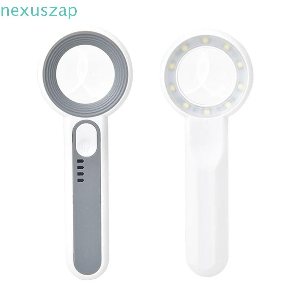 Nexuszap แว่นขยายส่องสว่าง, Loupe พร้อมแว่นขยายแบบใช้มือถือไฟ LED, แบบพกพา 3 โหมดแสงเลนส์แว่นขยายอ่านหนังสือแบบชาร์จไฟได้เครื่องประดับ