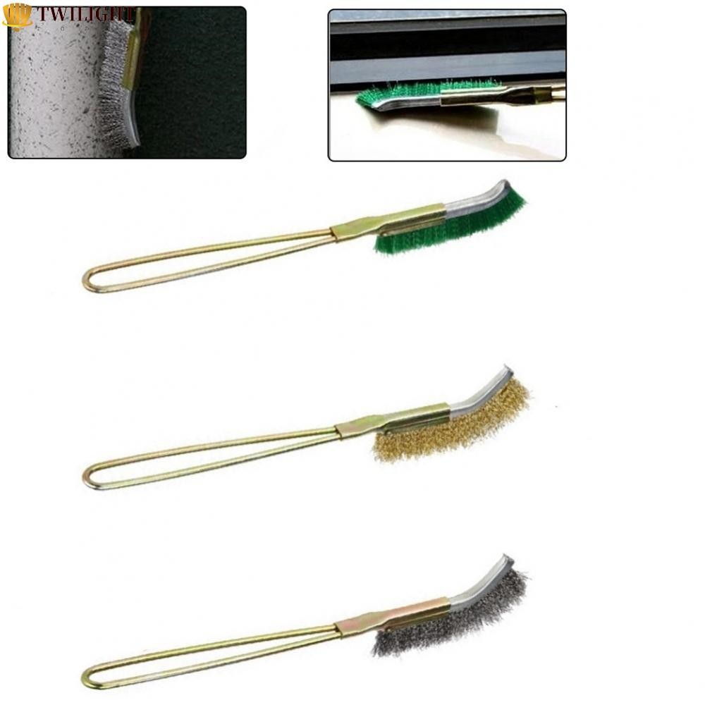 #TWILIGHT#Rust Remover and Cleaner Mini Wire Brush Set with Brass Nylon & Steel Bristles❀