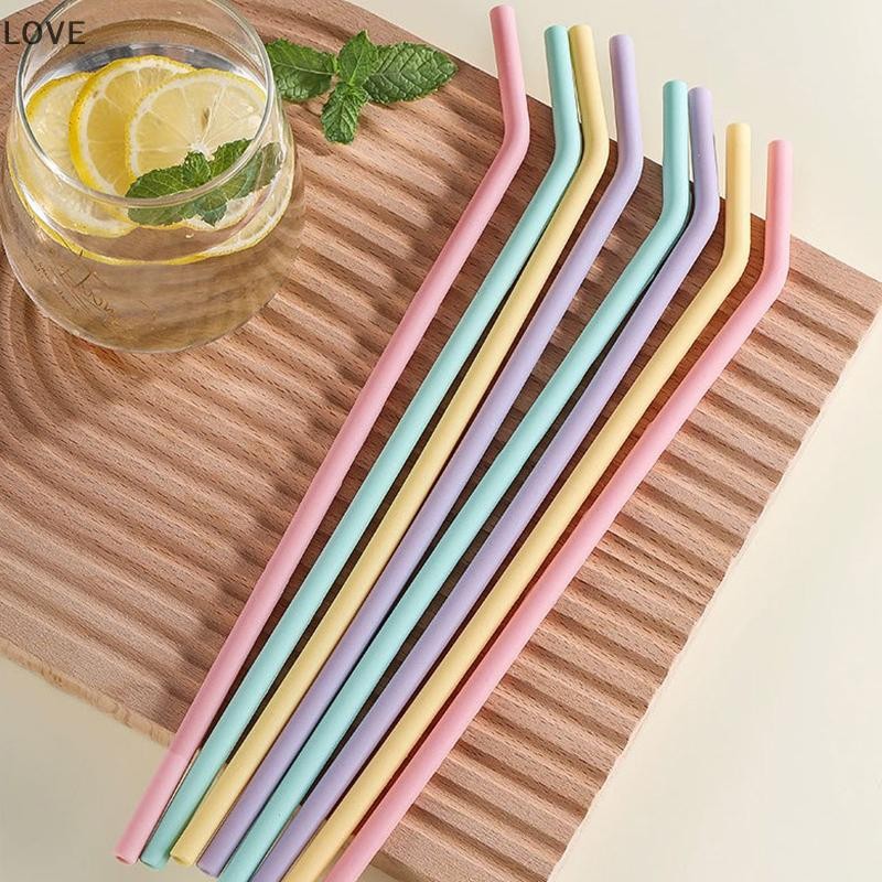 [JJCW] หลอดซิลิโคนหลากสีเกรดอาหาร 4 ชิ้นสําหรับเด็กเครื่องดื่มน้ําดื่ม, หลอดโค้งน้ําผลไม้, หลอดค็อกเทลแบบใช้ซ้ําได้ QQW