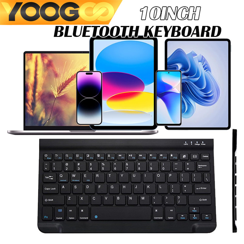 YOOGOO Ultra-Slim Bluetooth keyboard คีย์บอร์ดบลูทูธไร้สาย for ใช้ได้กับโทรศัพท์มือถือ แท็บเล็ต Android/Windows พกพาง่าย