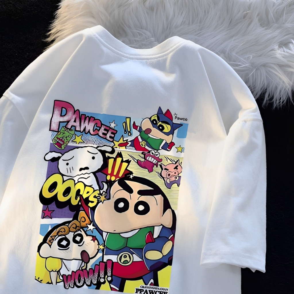 🚚【จัดส่งจากประเทศไทย】เสื้อยืดเครยอนชินจัง เสื้อยืด oversize คอกลม น่ารักสไตล์ลำลอง บางระบายอากาศ พร้อมส่ง COD