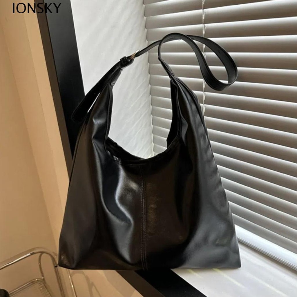 Ionsky กระเป๋าสะพายย้อนยุคหนังนิ่มความจุขนาดใหญ่กระเป๋าใต้วงแขนวินเทจอินเทรนด์ลําลองทุกการแข่งขันผู้หญิงหรูหรากระเป๋าสะพายข้างเลดี้