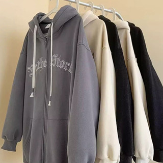 เสื้อแจ็คเก็ตผู้หญิง สไตล์อเมริกัน ฮู้ดซิป