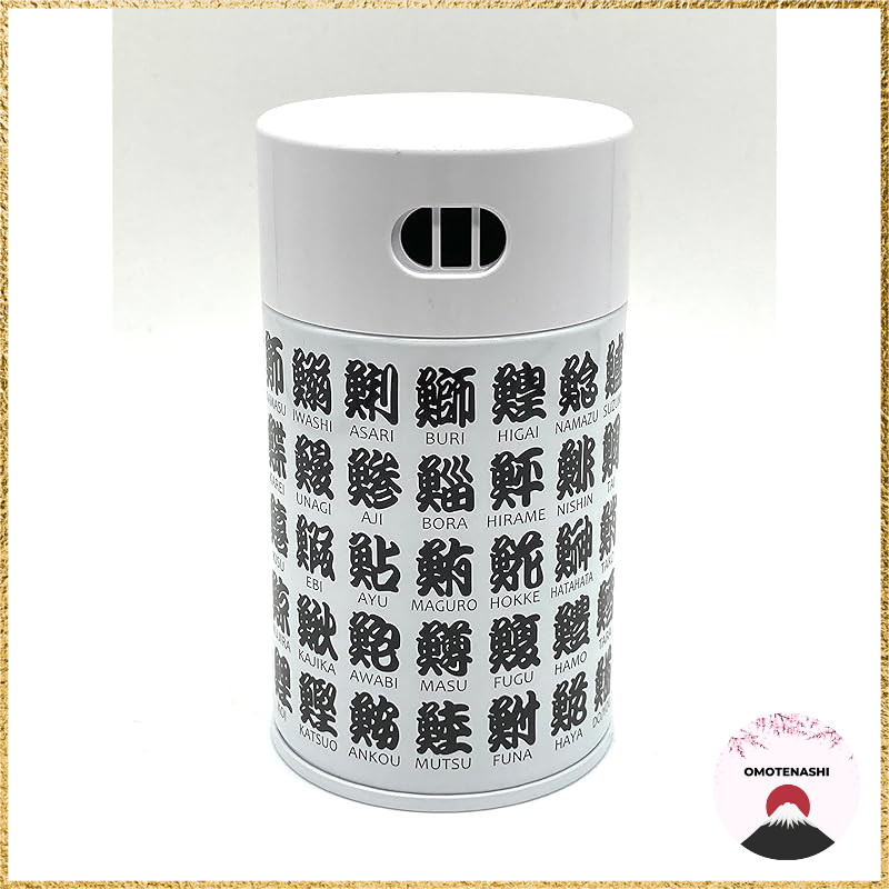 "Furisashi Can Papatto Sushi Letters for 40g to 60g Powdered Tea Matcha Seasoning Storage Canister"