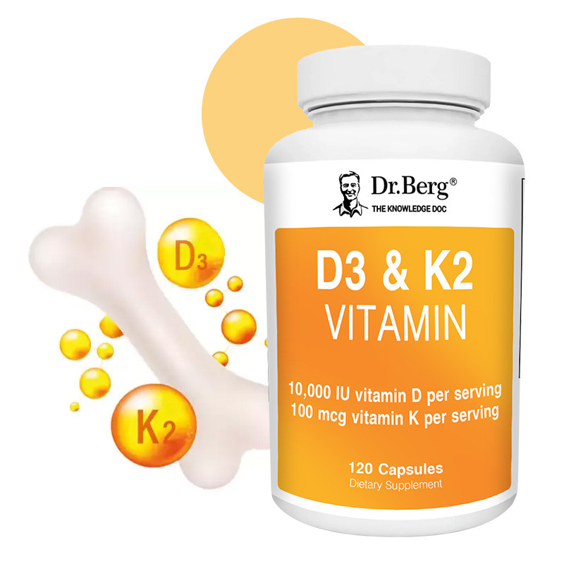 อาหารเสริมวิตามิน Dr.Berg D3 & K2 รองรับสุขภาพกระดูกและกล้ามเนื้อ รองรับสุขภาพภูมิคุ้มกัน รองรับการไหลเวียนโลหิตเพื่อสุขภาพ