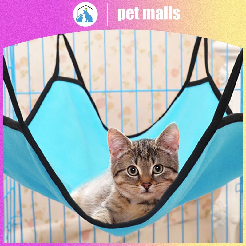 PET MALLS ตาข่ายระบายอากาศแมวเปลญวนความชื้นแมวนอนเปลแขวนแขวนกรงสำหรับกรงแกว่ง