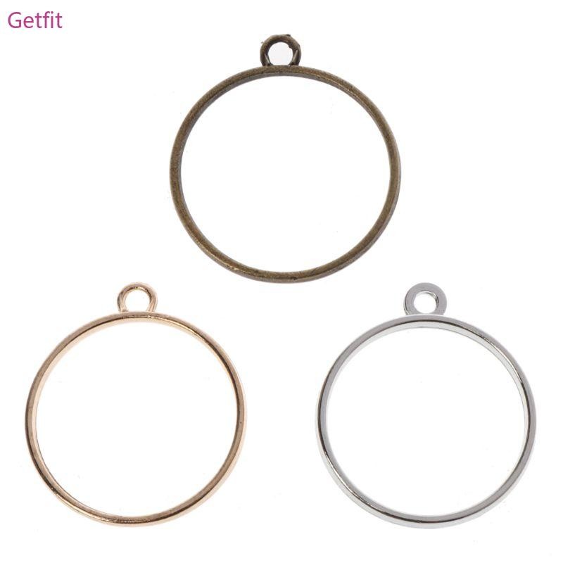 Getf 10 ชิ้นชุดรอบจี้กรอบเปล่า UV เรซิ่น Bezel Blanks ถาดสําหรับเครื่องประดับทํา Pressed ดอกไม้ DIY อุปกรณ์
