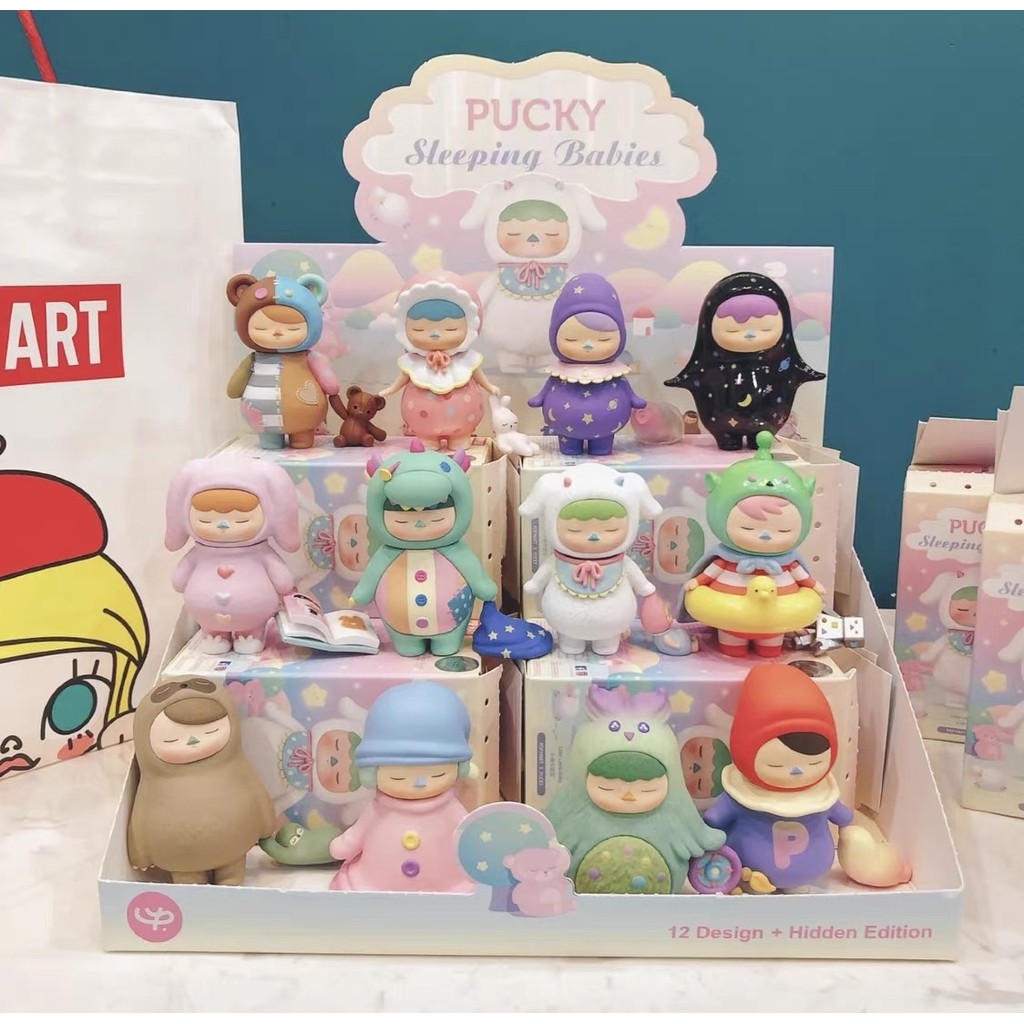 [ของแท้] Popmart Pucky Sleeping Babies ตุ๊กตาอย่างเป็นทางการของขวัญวันเกิดเด็กผู้หญิงของเล่นรูป Toy