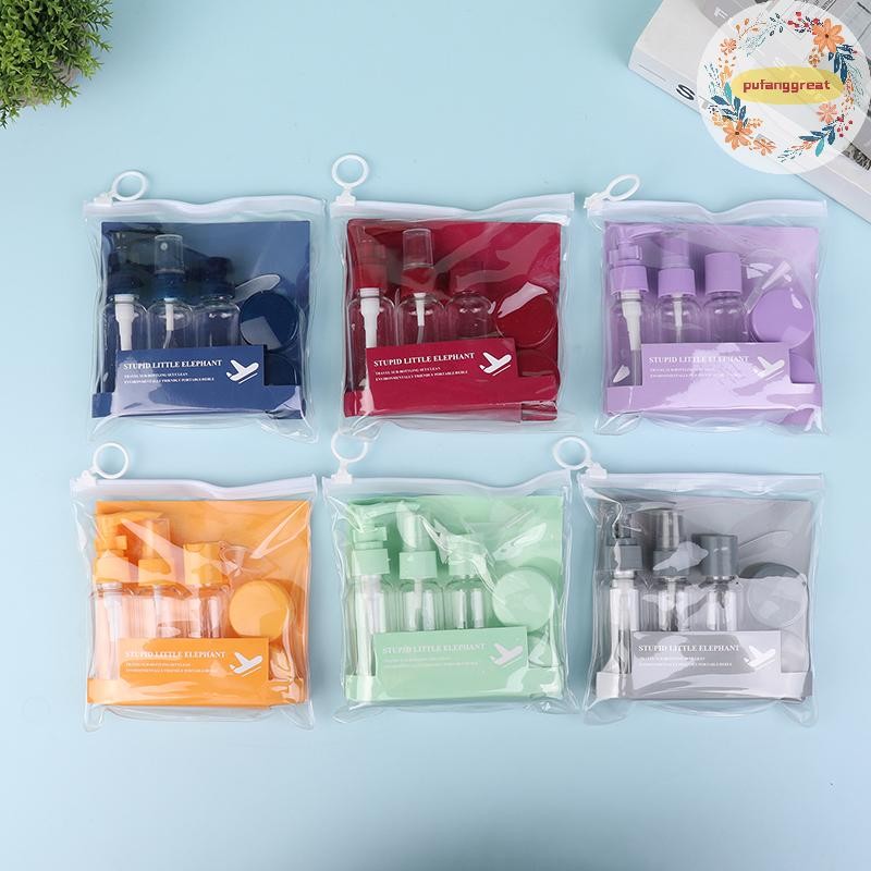Pufanggreat Travel Bottles Kit แบบพกพาแยกเครื่องสําอางตัวอย่างขวดเปล่าชุดเดินทางสกินแคร์โลชั่นน้ําแชมพูครีม TH
